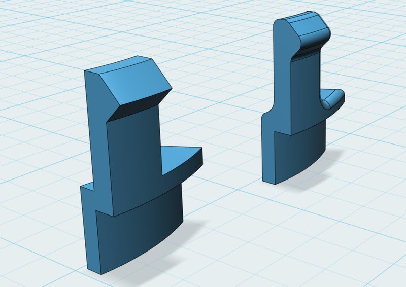 3D model view of retainer clips