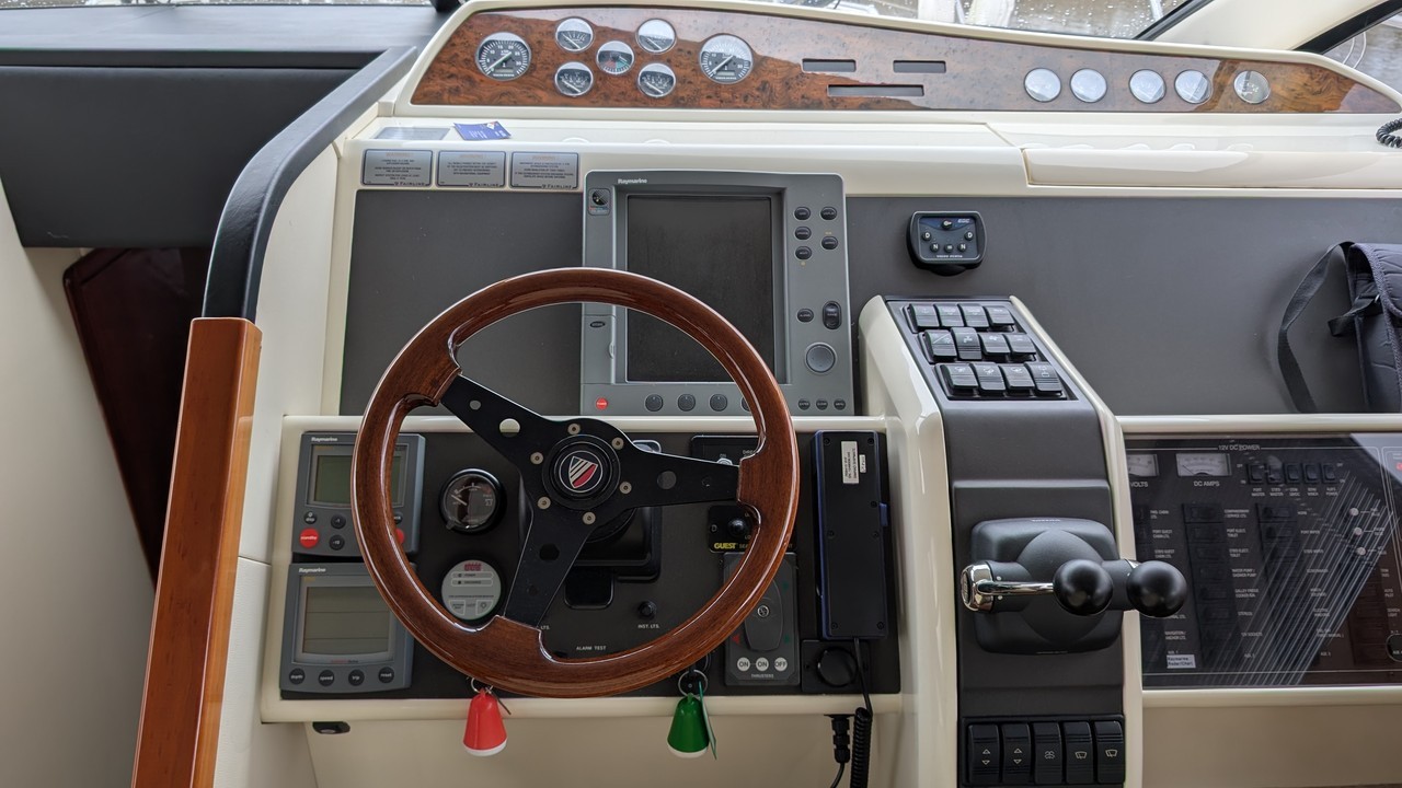 Lower Helm with space on left of Raymarine Chartplotter