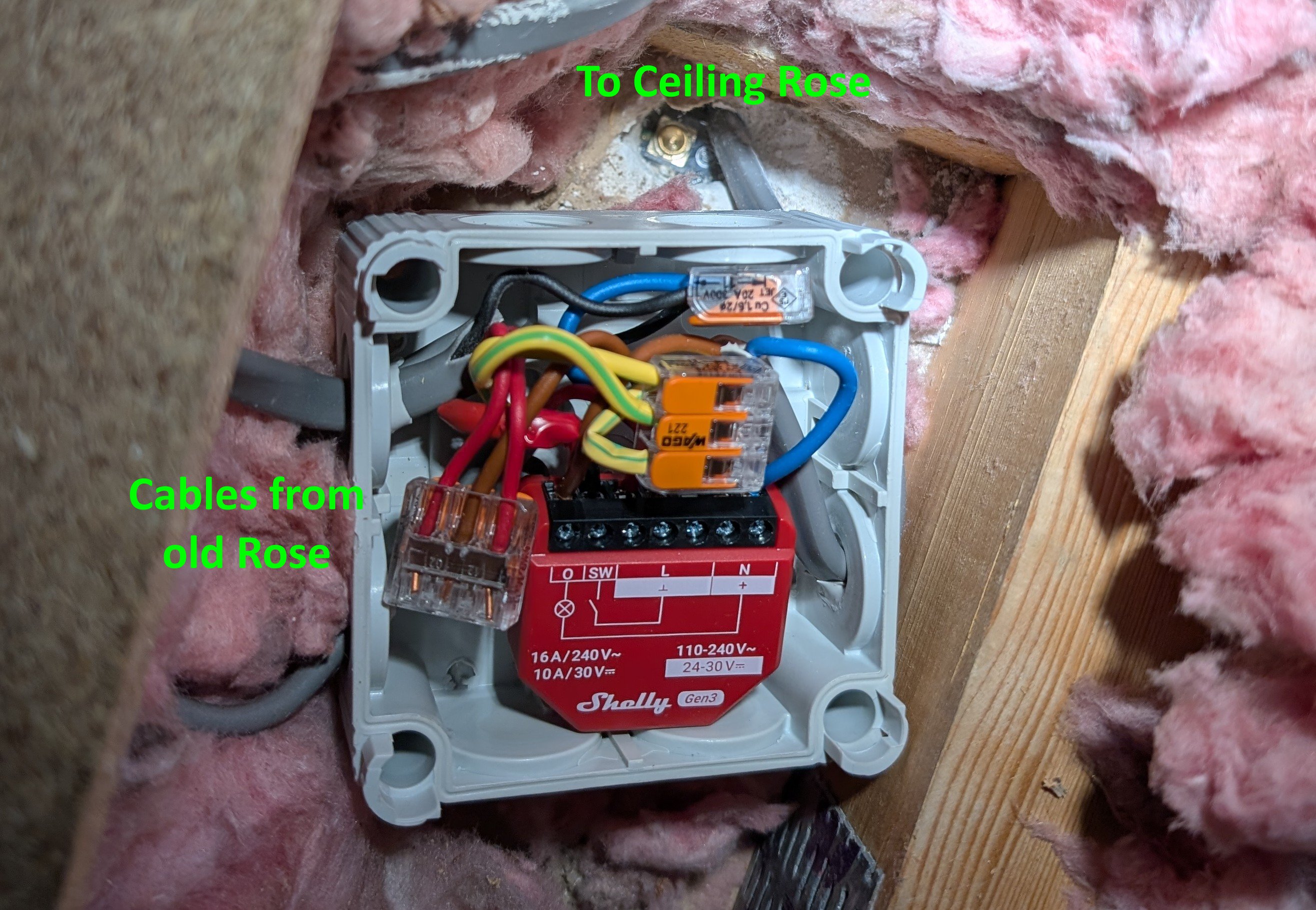 Shelly installed in blank terminal box
